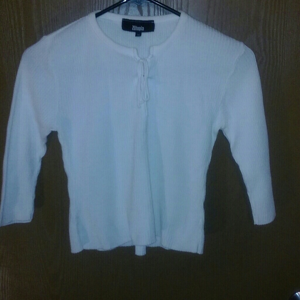 GIRLS ZUTOPIA LONG SLEEVE WHITE SWEATER TOP